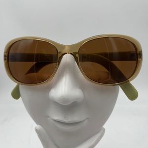Vintage Vanni Brown Green Oval Sunglasses Frames V2136